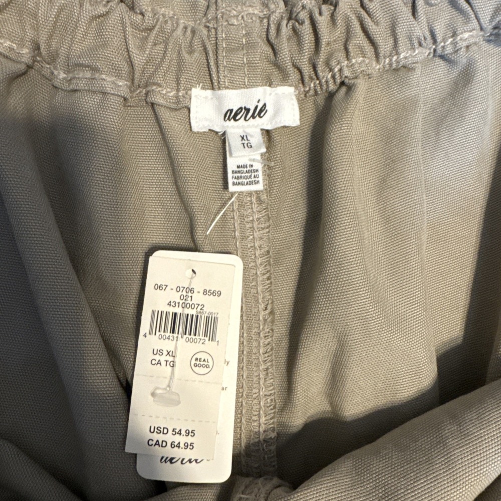 Aerie Women's Light Army Green Elastic Waist Drawstring Shorts XL  Baggy - Picture 3 of 14